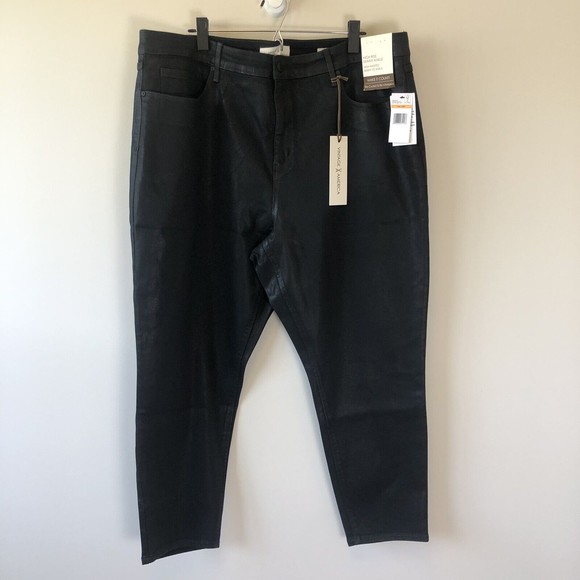 Vintage America High Rise Skinny Ankle Coated Jeans Black Women's Size 24W NWT’s - Picture 5 of 16